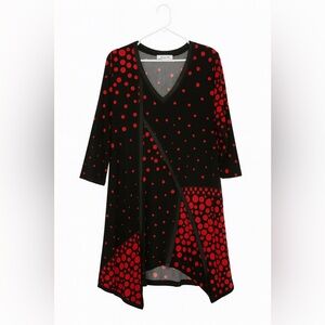 Magna Women’s Size 14/16 Black & Red Polka Dot Tunic Dress